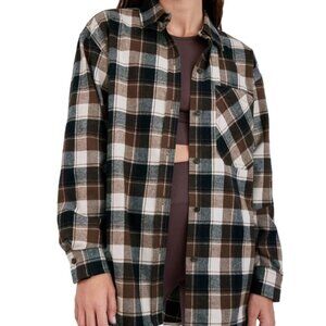 The Group by Babaton Bricker ButtonUp Oversized Plaid Flannel Shirt